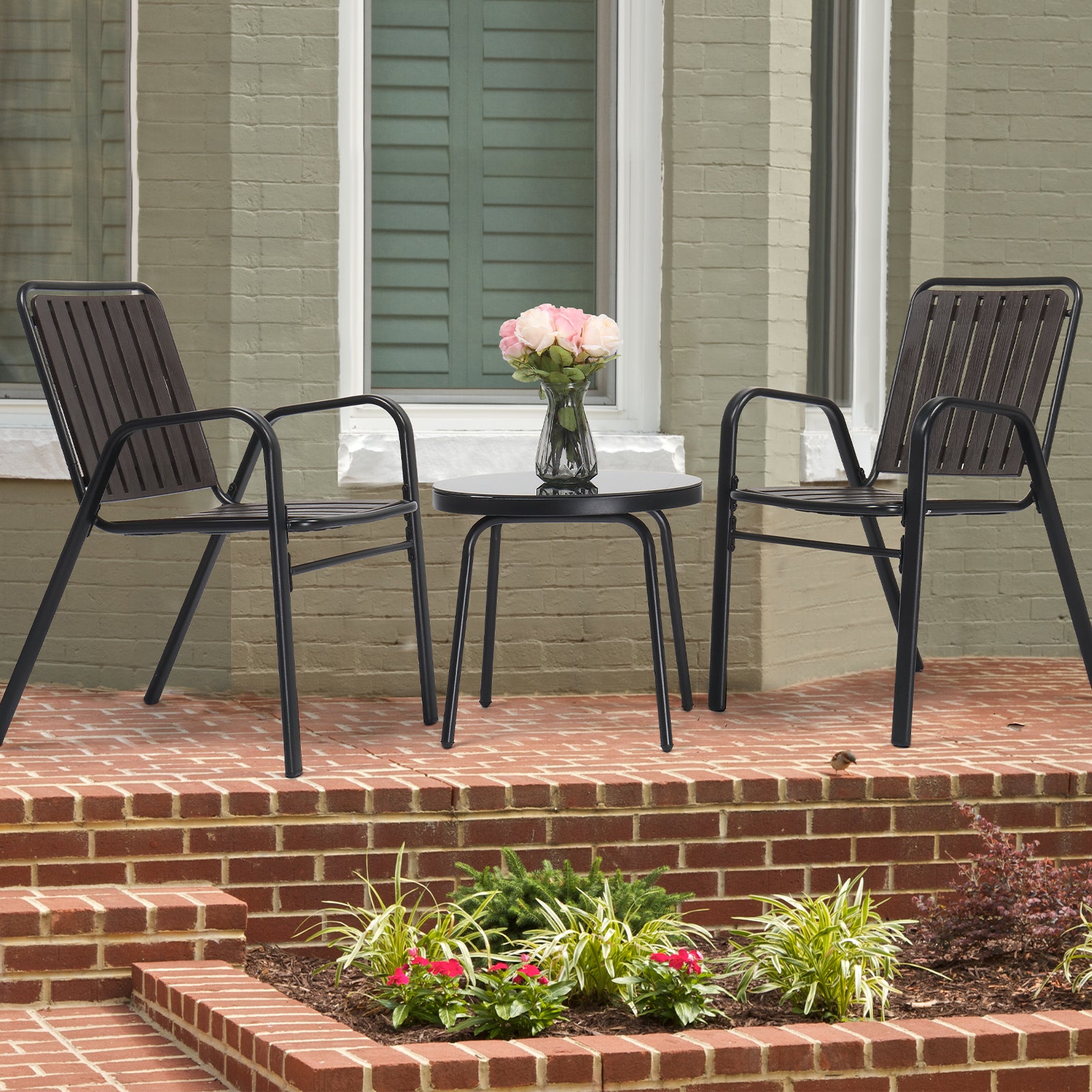 Outdoor Bistro Set – 3-Piece Patio Table & Chairs for Balcony or Yard